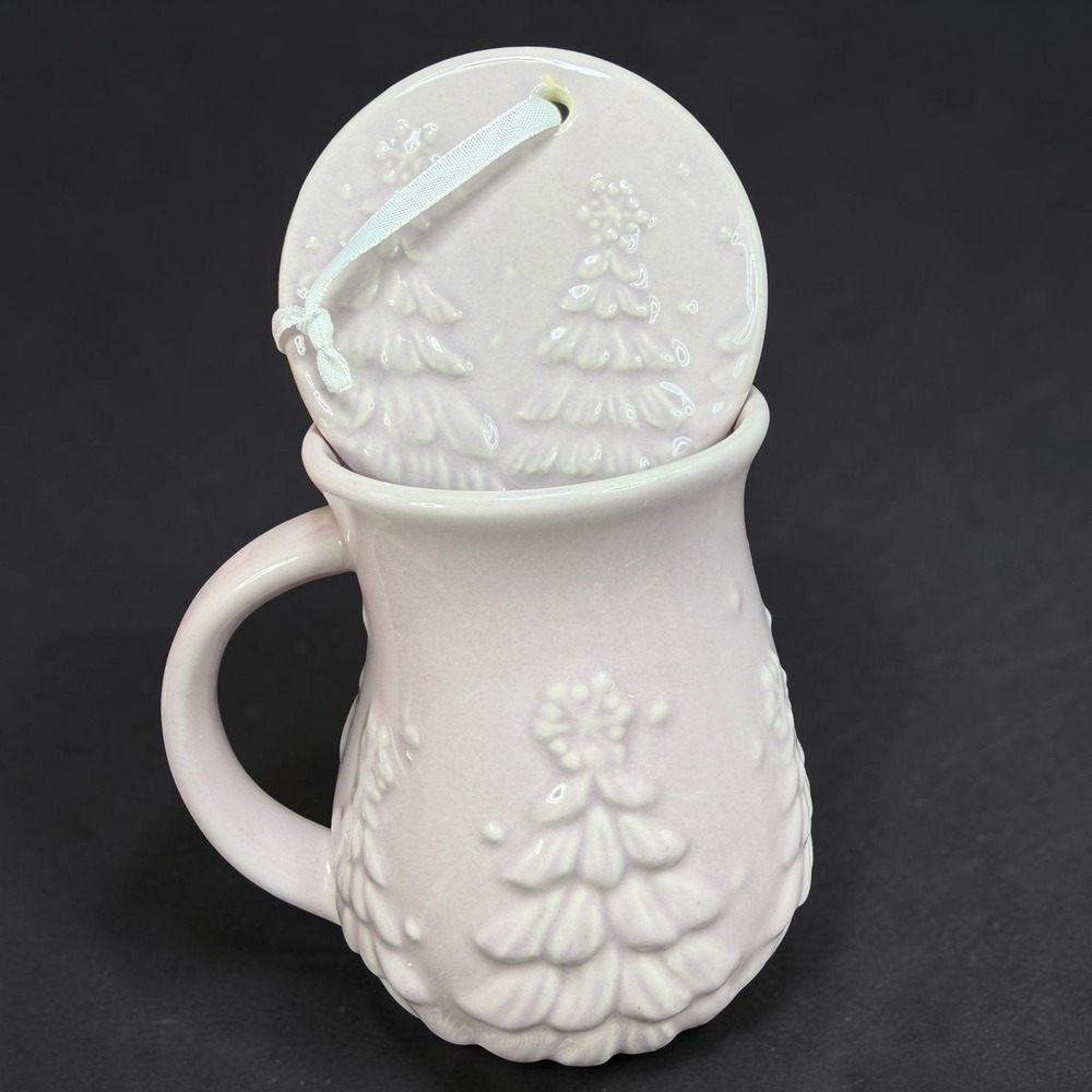 Temp-tations by Tara Lavender Purple Christmas Tree Mug 16oz & Ornament Set